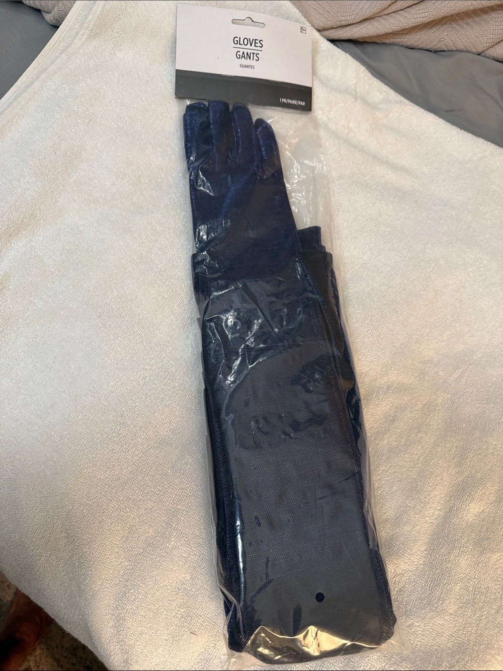 Long Navy Gloves - Packaged